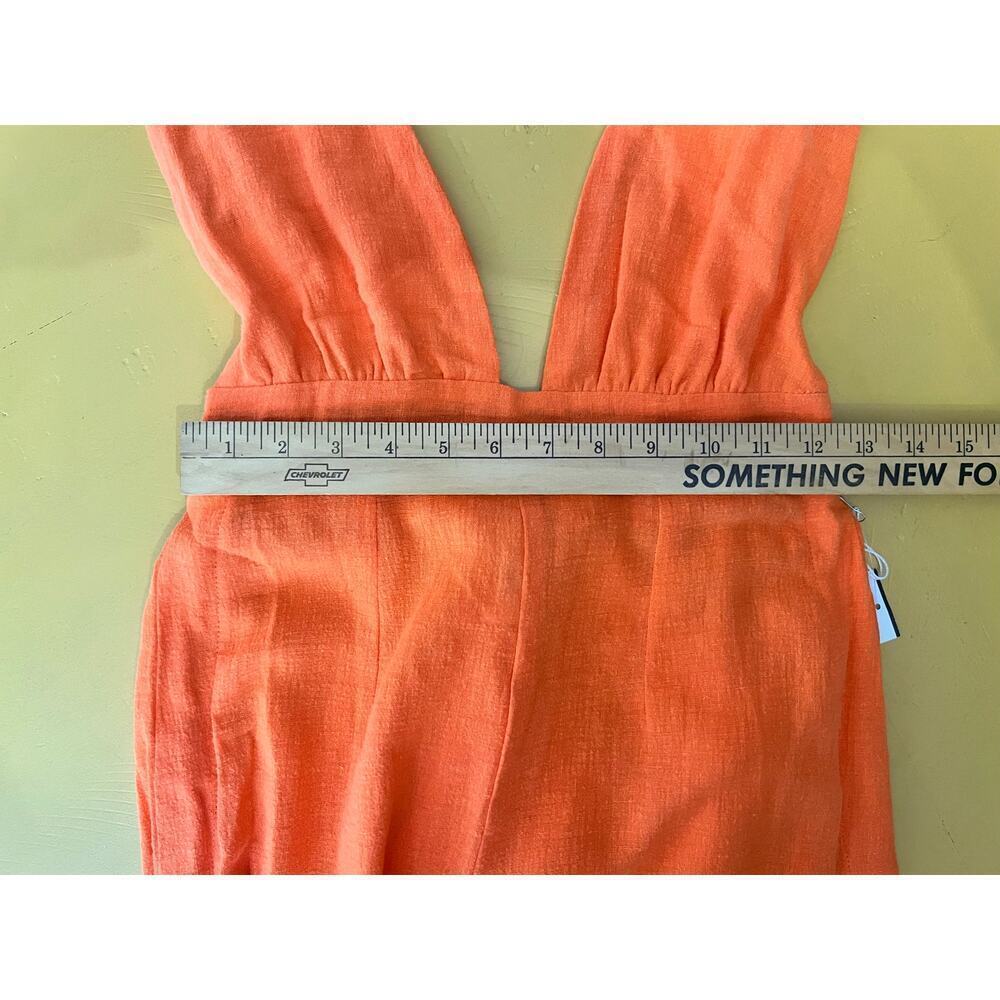 ☀️NWT Wet Vermillion Plunge Neck Tie Waist Cover-Up Jumpsuit Orange Size XS - Picture 7 of 8